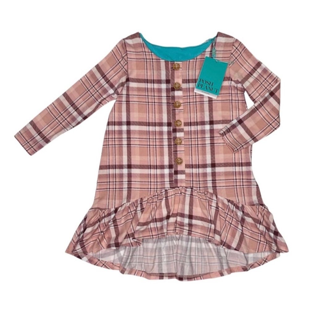 Posh Peanut‎ Stephanie Long Sleeve Henley Hi Low Dress